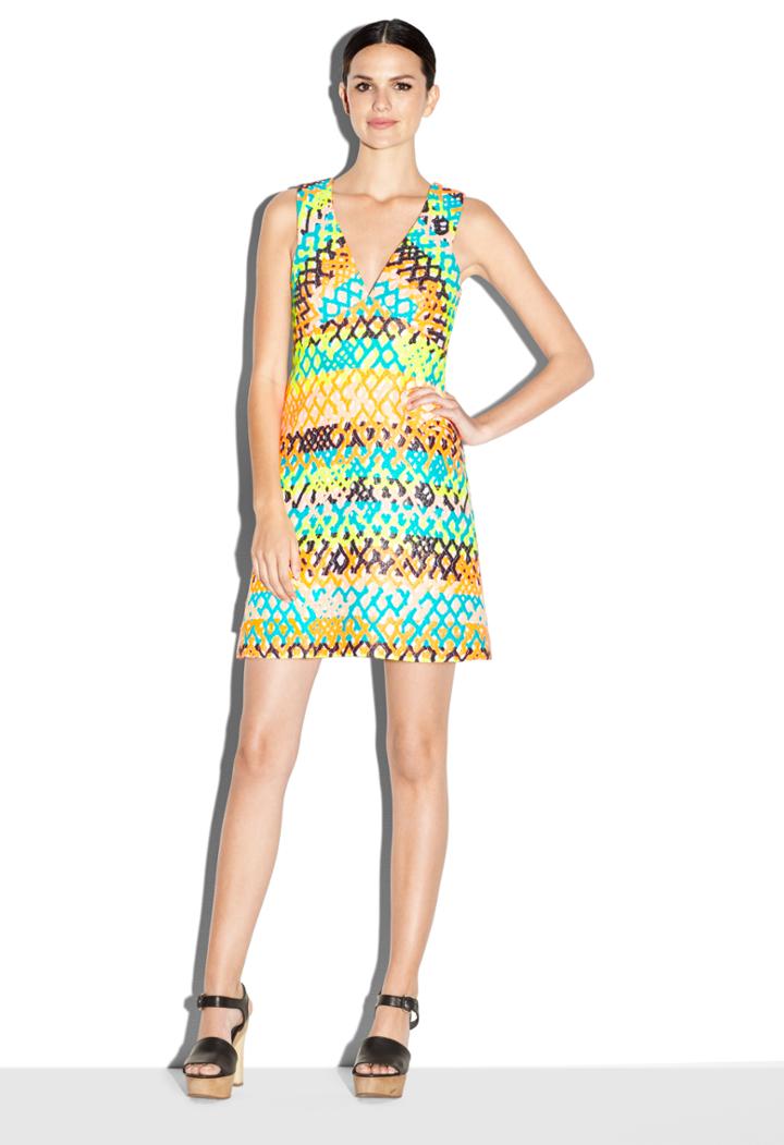 Milly Couture Neon Jacquard Bridgette Dress