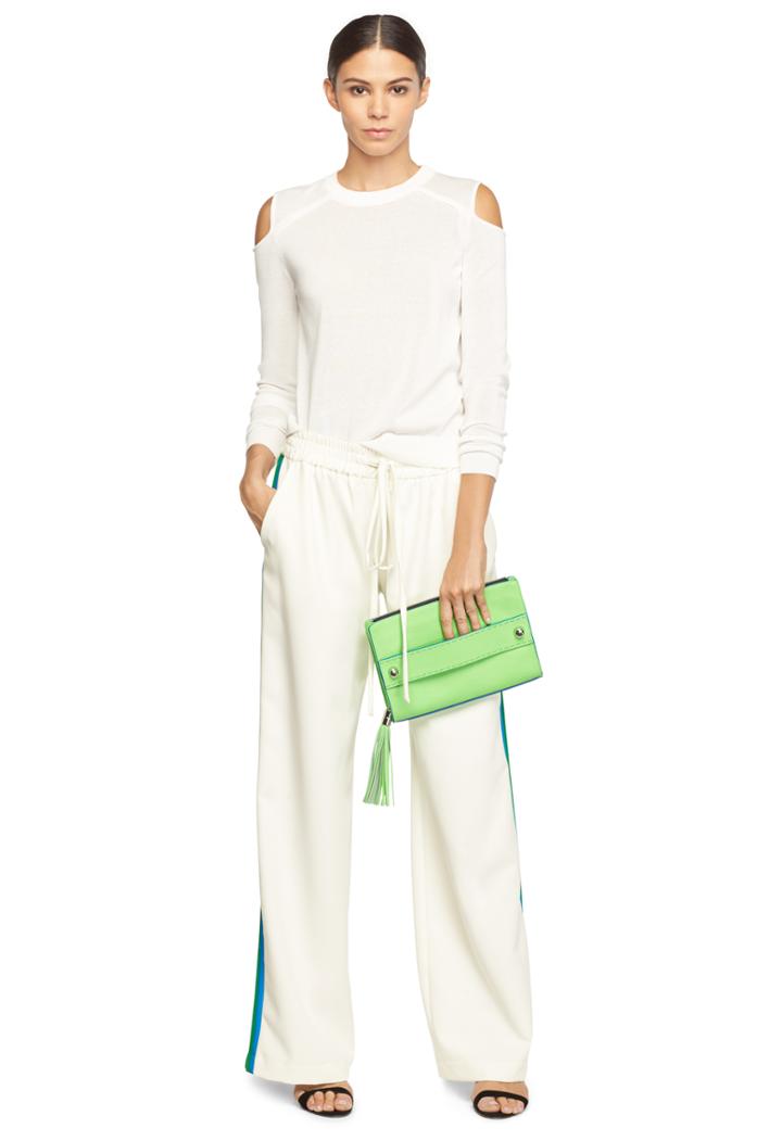 Milly Italian Cut Shoulder Pullover - White