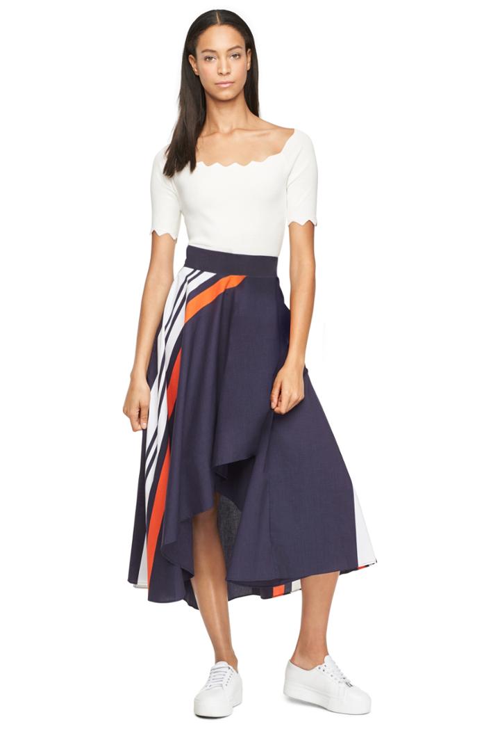 Milly Wrap Skirt-no Belt Option - Navy Multi