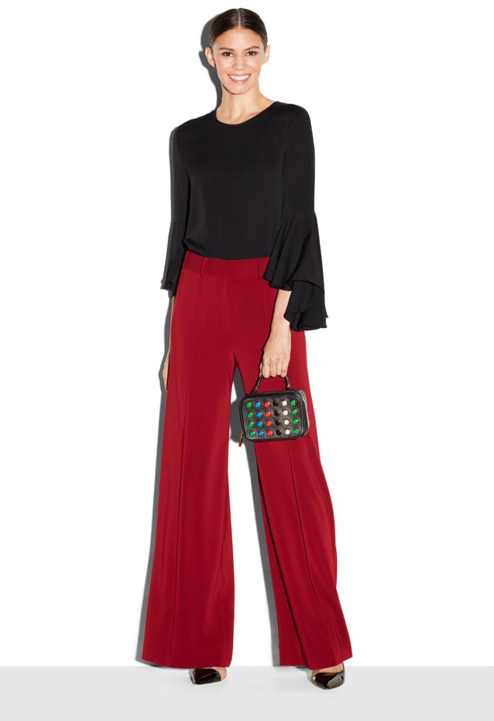 Milly Hayden Pintuck Trouser - Bordeaux