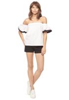 Milly Bare Shoulder Top With Combo - White/black