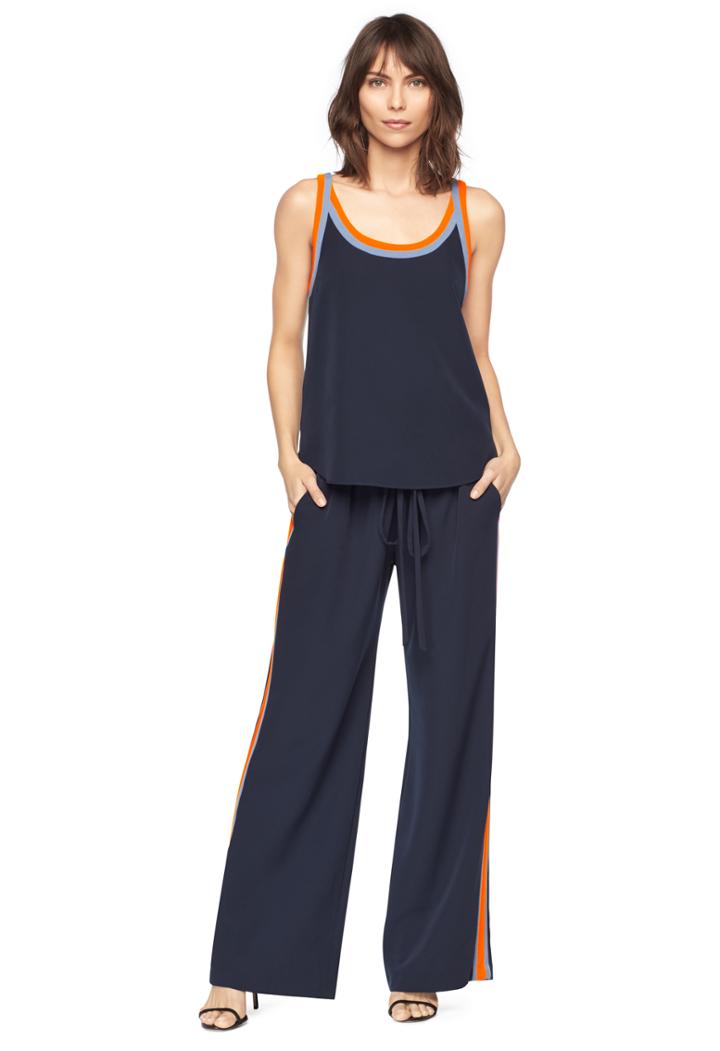 Milly Silk Crepe Track Tank