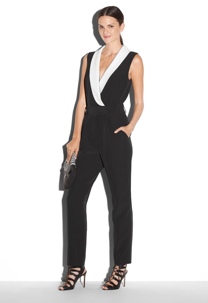 Milly Tuxedo Jumpsuit - Black/ White