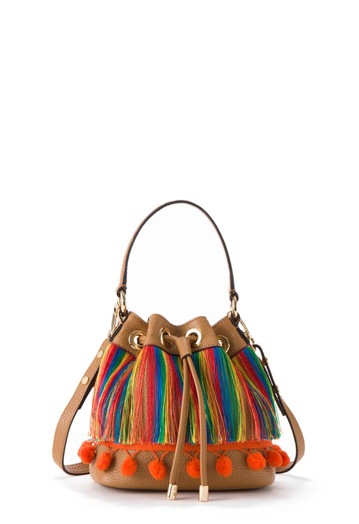 Milly Pom Pom Small Drawstring - Caramel