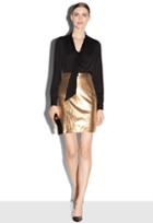 Milly Metallic Leather Modern Mini Skirt