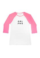 Milly Grl Pwr Raglan - Wht/pink