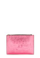 Milly Met Leather Fancy Af Clutch - Hot Pink