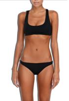 Milly Cross Back Bikini Top - Black
