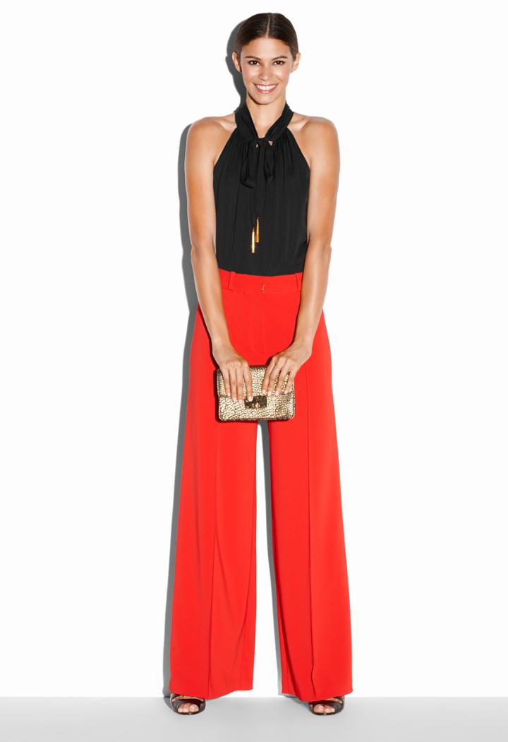 Milly Strch Slk Tassel Halter Top - Black