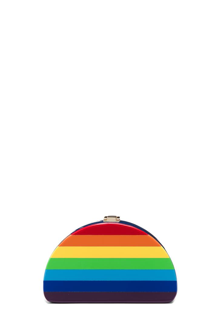 Milly Rainbow 1/2 Moon Box Clutch - Multi