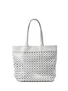 Milly Perforated Tote - White Wht