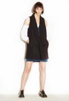 Milly Doubleface Wool Lindsey Sleeveless Coat