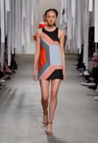 Milly Octagon Angular Mini Dress - Flame