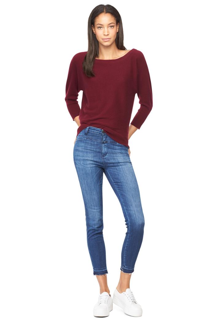 Milly Cashmere Dolman Sweater - Burgundy