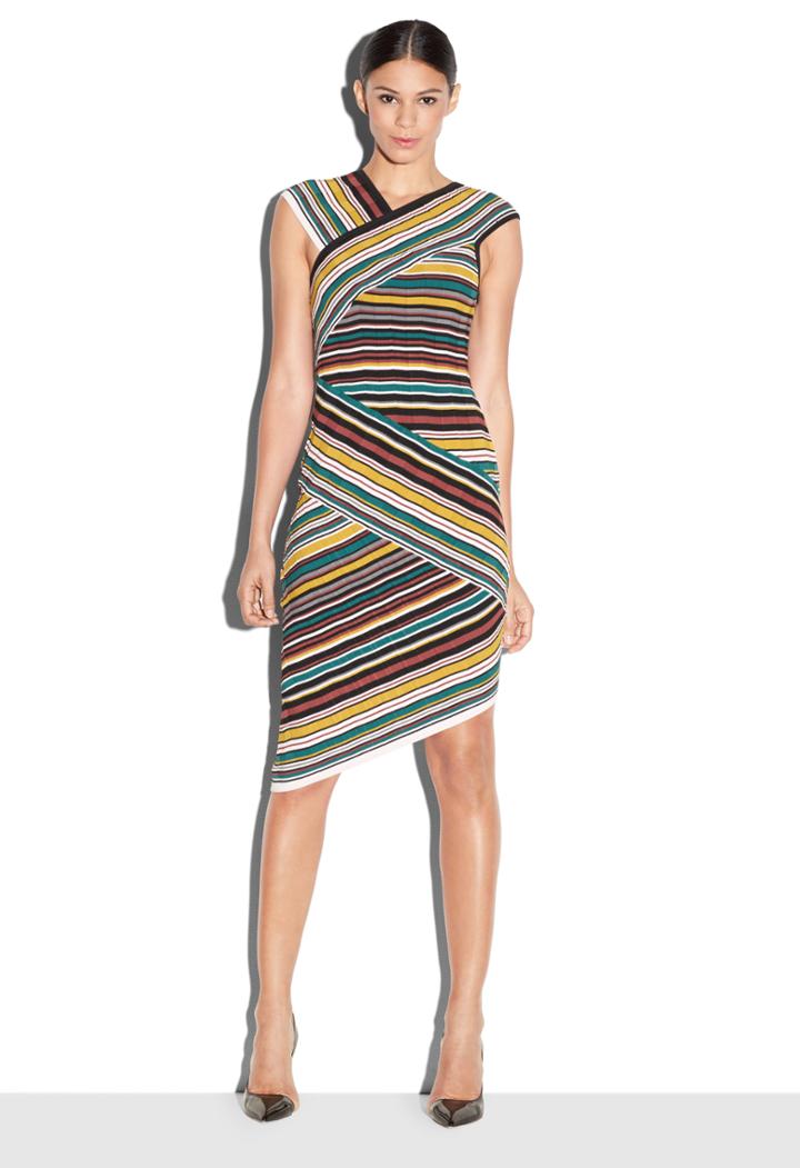 Milly Directional Stripe Sheath - Cmulti