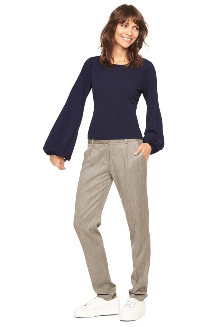 Milly Voluminous Sleeve Pullover - Navy