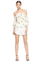 Milly Palm Tree Off The Shoulder Blouse