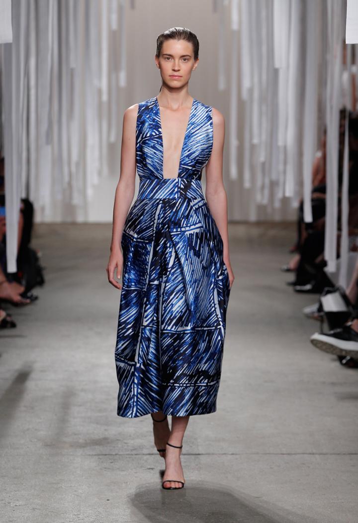 Milly Scribble Print Elisa Pleated Dress