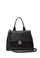 Milly Wythe Croc Mixed Media Crossbody Flap