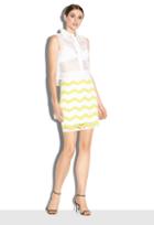 Milly Chevron Jacquard Modest Mini Skirt