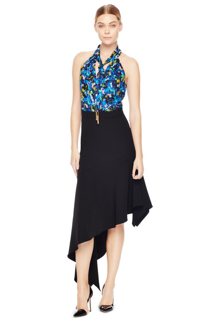Milly Jewel Print Chiffon Tassel Halter Top