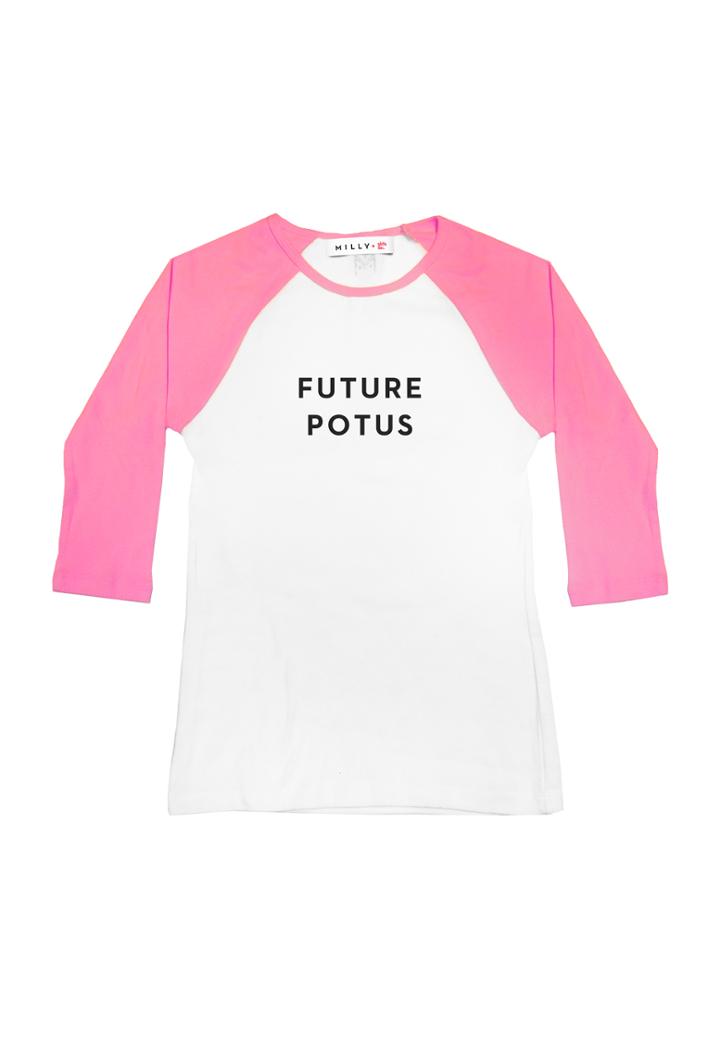 Milly Future Potus Raglan - Wht/pink