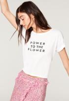 Milly Power To The Flower Boxy Tee - White