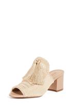 Milly Schutz Moonie Block Heel Mules - Natural