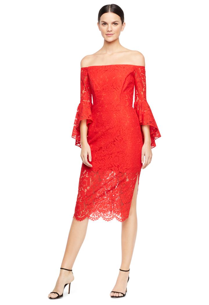 Milly Floral Lace Selena Slit Dress