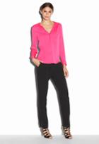 Milly Slk Crp Tessa Blouse - Fluo Pink