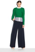 Milly Cropped Braided Stitch Sweater - Emerald