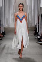 Milly Zigzag Colorblock Tea Length Dress