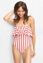 Milly Ruffle Top One Piece - Ivory/red