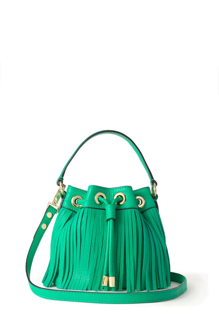 Milly Essex Fringe Small Drawstring - Jade