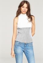 Milly Ombre Rib Shell - White/black