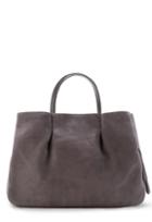 Milly Astor Ruffle Suede Tote - Slate