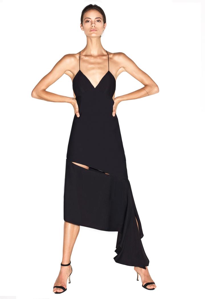 Milly Fractured Bias Slipdress - Black