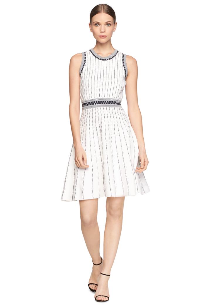 Milly Vertical Texture Flare Dress