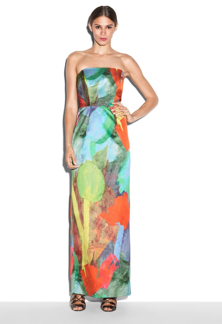 Milly Tulip Print Lyla Bow Gown - Poppy