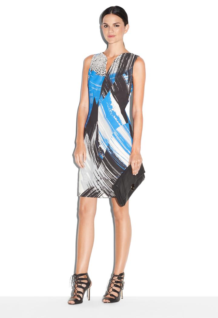 Milly Notched Shiftdress - Sapphire