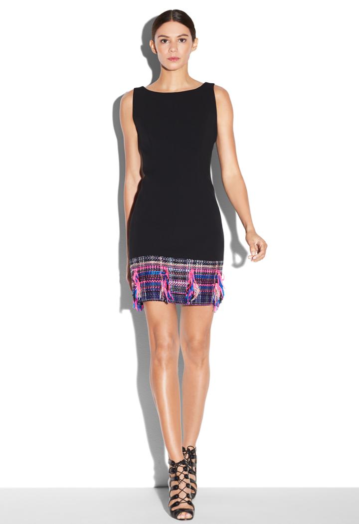 Milly Couture Fringe Tweed Dress
