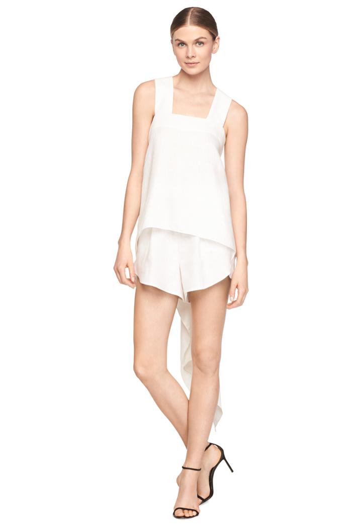 Milly Linen Cascade High Low Top