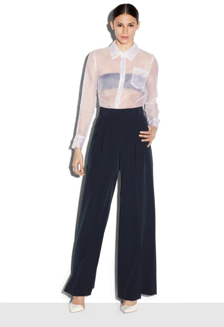 Milly Italian Cady Wide Leg Trouser