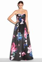 Milly Butterfly Print Ava Strapless Gown