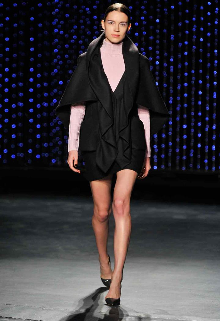 Milly Ruffle Cape Jacket - Black