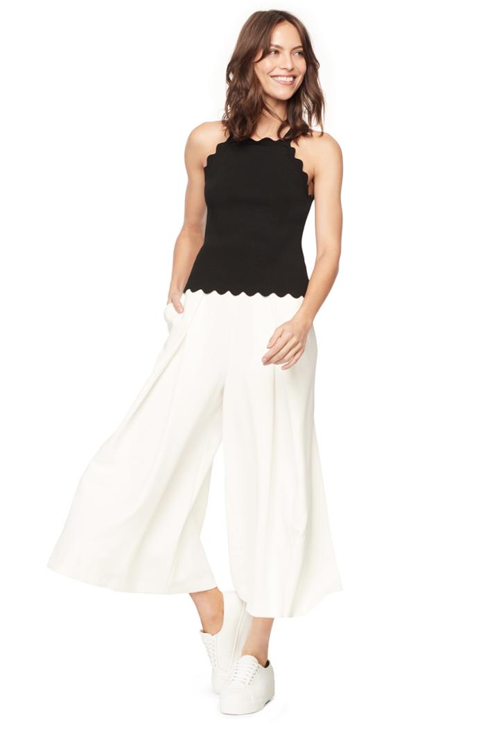 Milly Italian Cady Cropped Slit Culotte