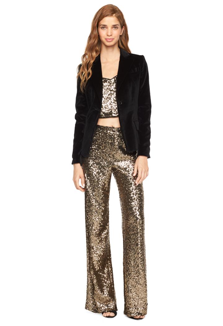 Milly Velveteen Fitted Blazer