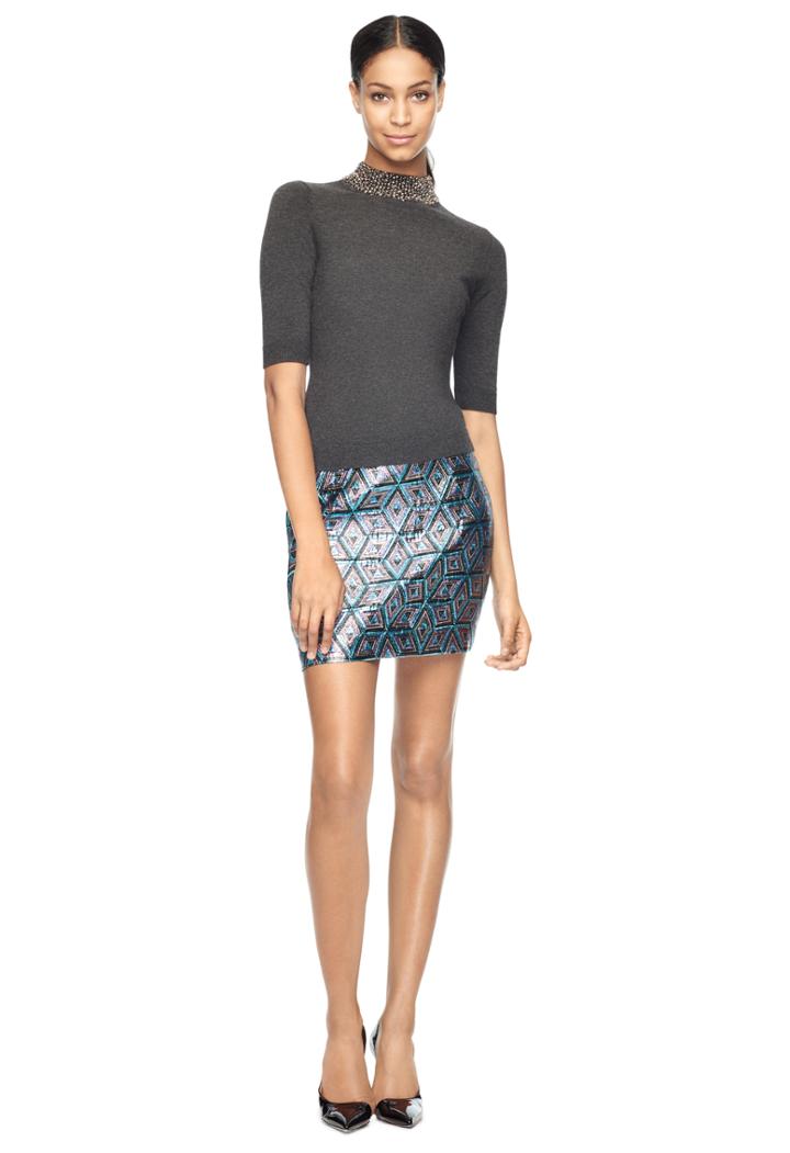 Milly Gem Collar Pullover - Grey