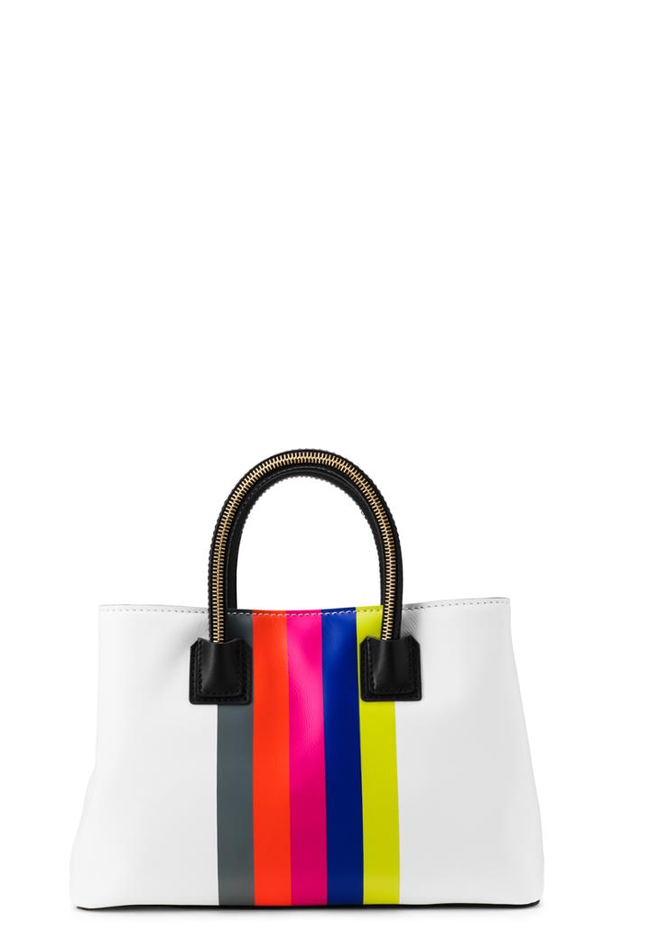 Milly Logan Stripe Small Tote - White Wht