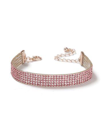 Miss Selfridge Womens Pink Rhinestone Bracelet